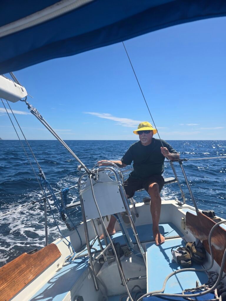 Wolf sailing on the open ocean off San Diego