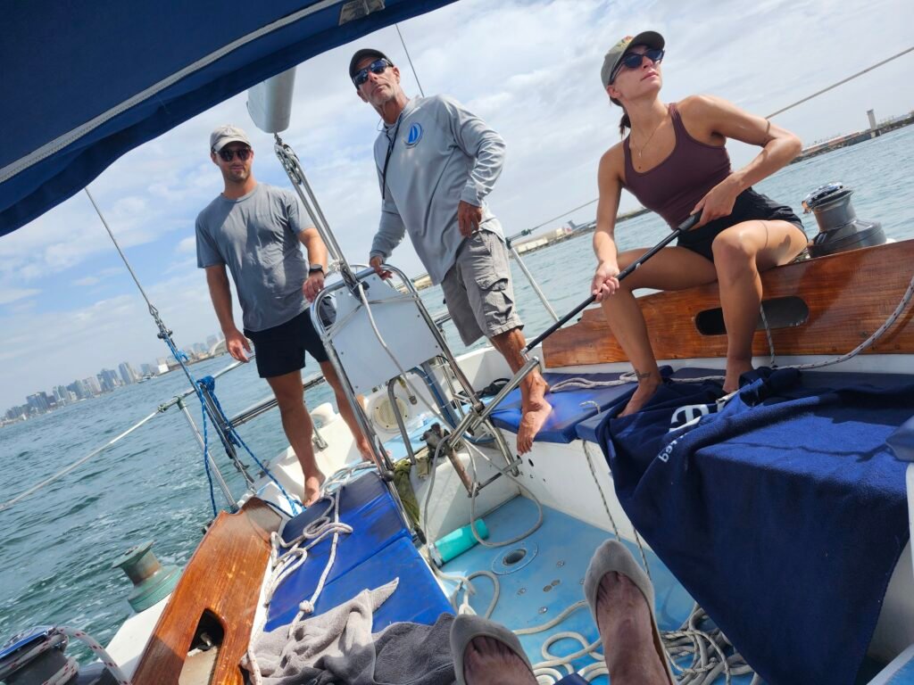 Sailing lesson aboard Wolf on San Diego Bay